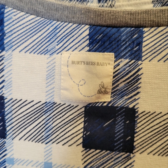 NWOT Adults Burt's Bees Baby Blue and white pajama set - Picture 4 of 6